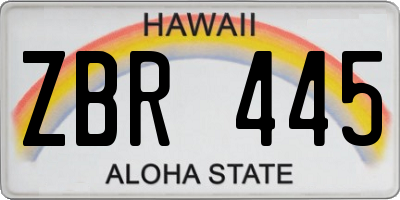 HI license plate ZBR445