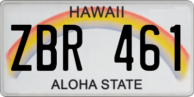 HI license plate ZBR461