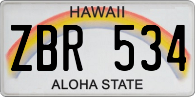 HI license plate ZBR534