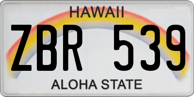 HI license plate ZBR539