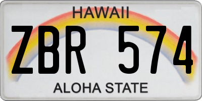 HI license plate ZBR574