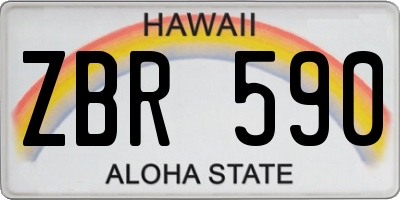 HI license plate ZBR590