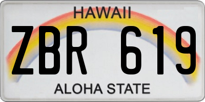 HI license plate ZBR619
