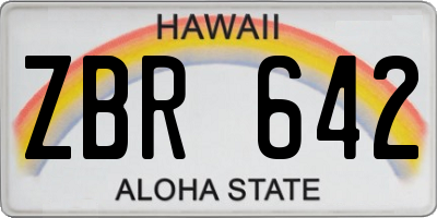 HI license plate ZBR642