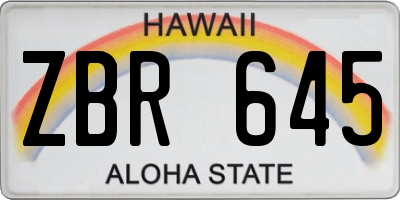 HI license plate ZBR645