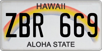 HI license plate ZBR669