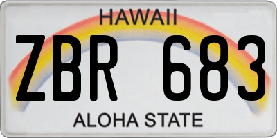 HI license plate ZBR683