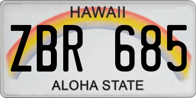HI license plate ZBR685