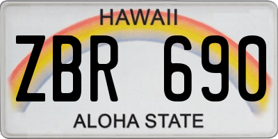 HI license plate ZBR690