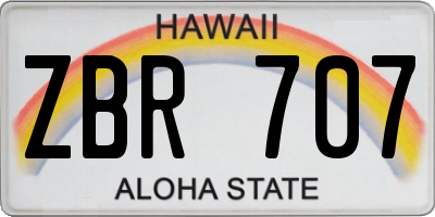 HI license plate ZBR707