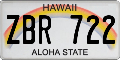 HI license plate ZBR722