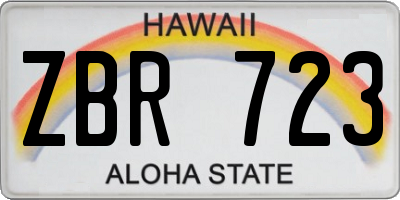 HI license plate ZBR723