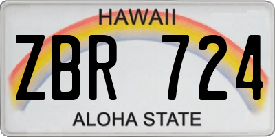 HI license plate ZBR724