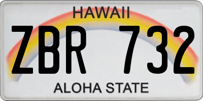HI license plate ZBR732