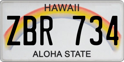HI license plate ZBR734