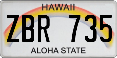HI license plate ZBR735