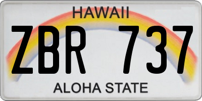 HI license plate ZBR737
