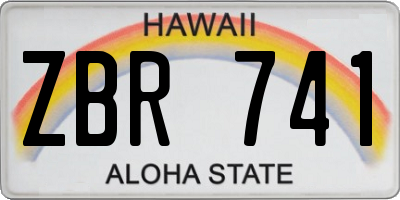 HI license plate ZBR741