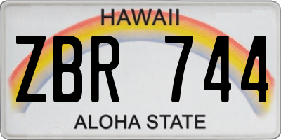 HI license plate ZBR744