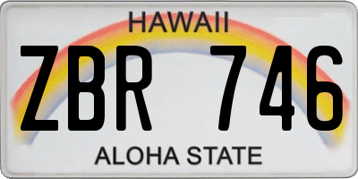 HI license plate ZBR746