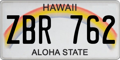 HI license plate ZBR762