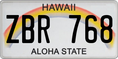 HI license plate ZBR768