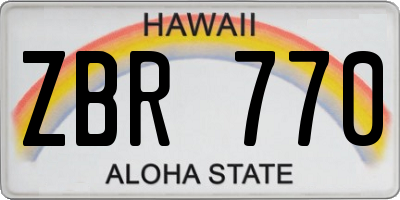 HI license plate ZBR770