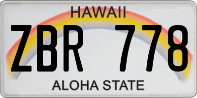 HI license plate ZBR778