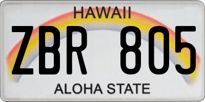 HI license plate ZBR805