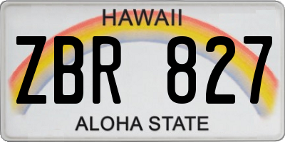 HI license plate ZBR827