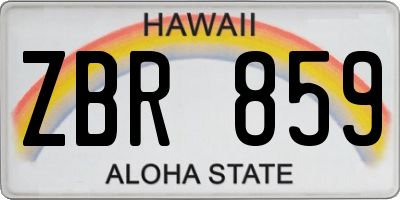 HI license plate ZBR859