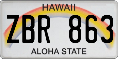 HI license plate ZBR863
