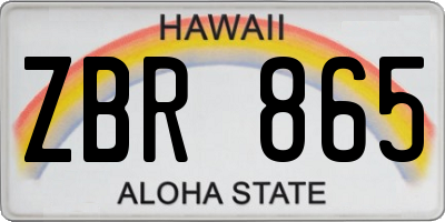 HI license plate ZBR865