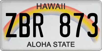 HI license plate ZBR873