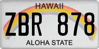 HI license plate ZBR878