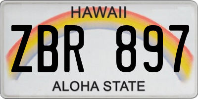 HI license plate ZBR897
