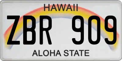 HI license plate ZBR909