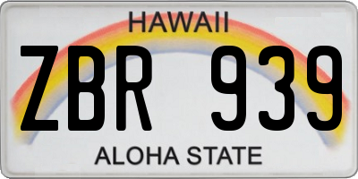 HI license plate ZBR939