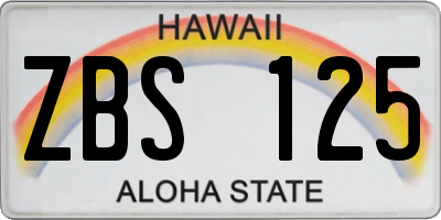 HI license plate ZBS125