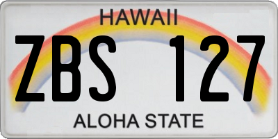 HI license plate ZBS127