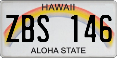HI license plate ZBS146