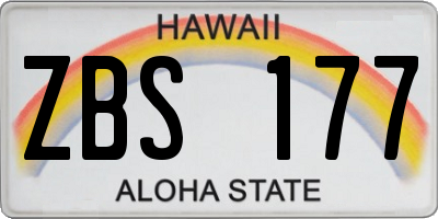 HI license plate ZBS177