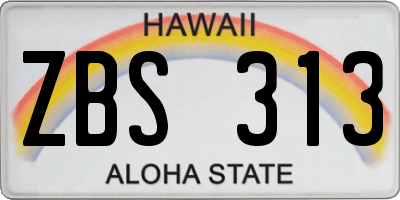 HI license plate ZBS313