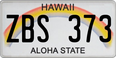 HI license plate ZBS373