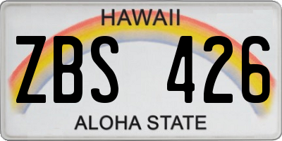 HI license plate ZBS426