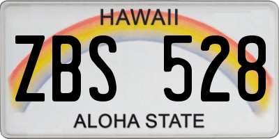 HI license plate ZBS528