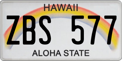 HI license plate ZBS577