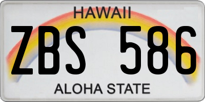 HI license plate ZBS586