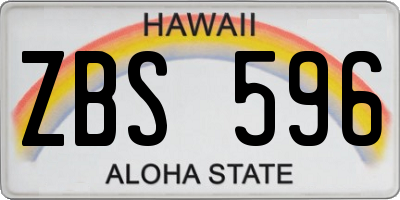 HI license plate ZBS596