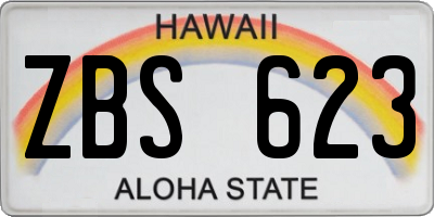 HI license plate ZBS623